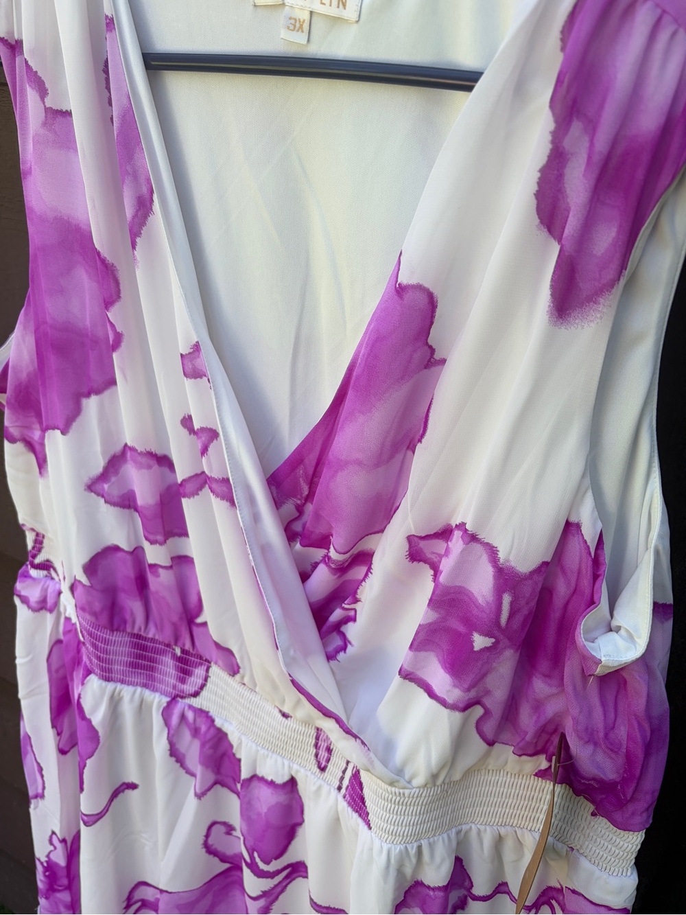 NWT Hailey Lyn Pink Floral Faux Wrap Maxi Dress 3X Plus Size - Picture 8 of 9